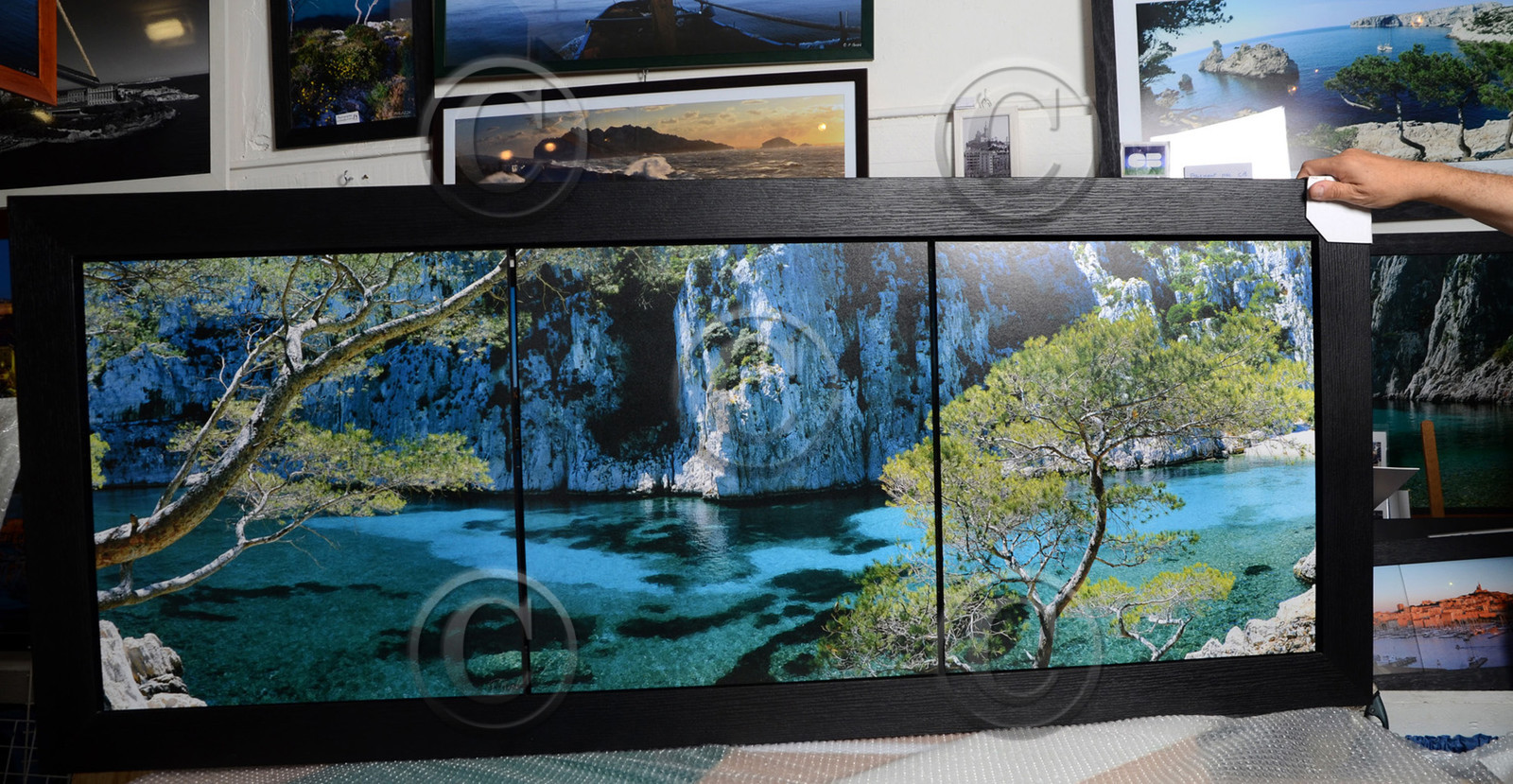 triptyque CALANQUE EN VAU MARSEILLE 160X60CM