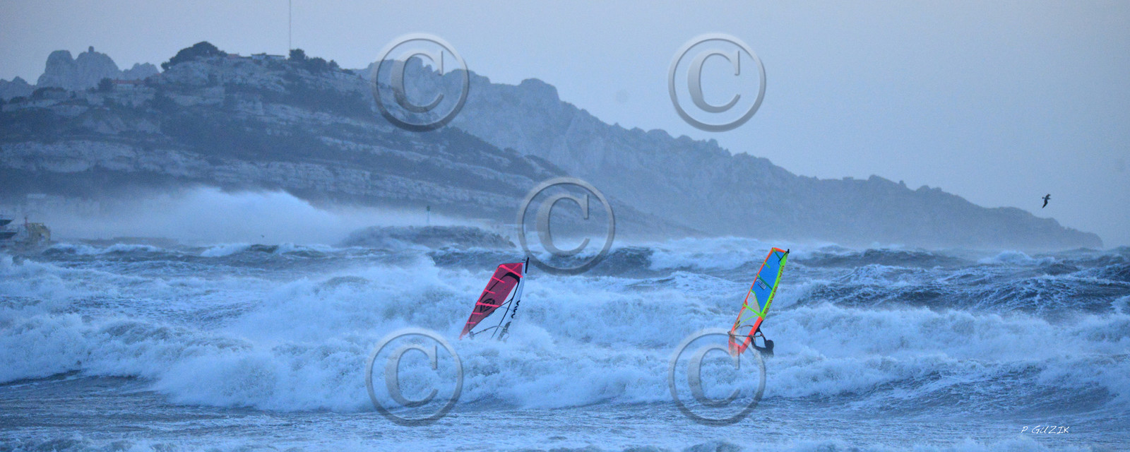 TEMPETE ZEUS MARSEILLE ,PLAGE DU PRADO,WINDSURF, PLANCHE À  VOILE