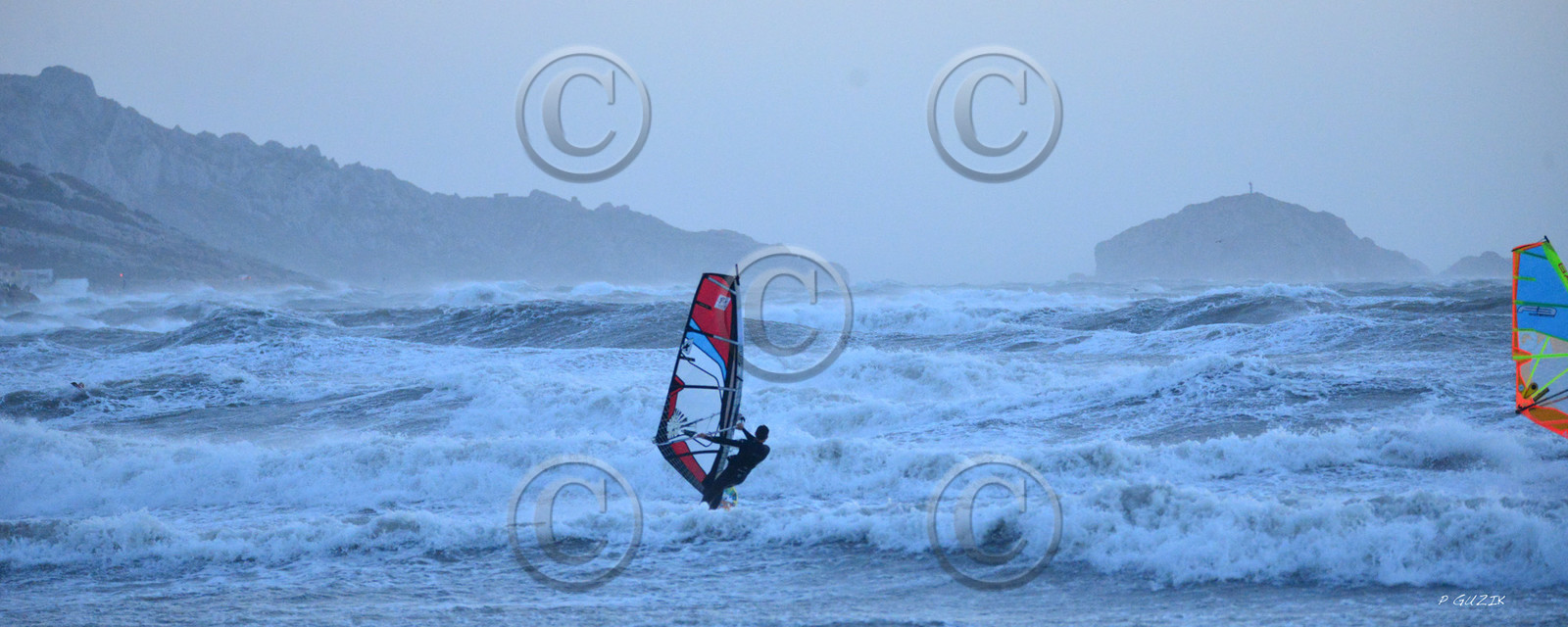 TEMPETE ZEUS MARSEILLE ,PLAGE DU PRADO,WINDSURF, PLANCHE À  VOILE