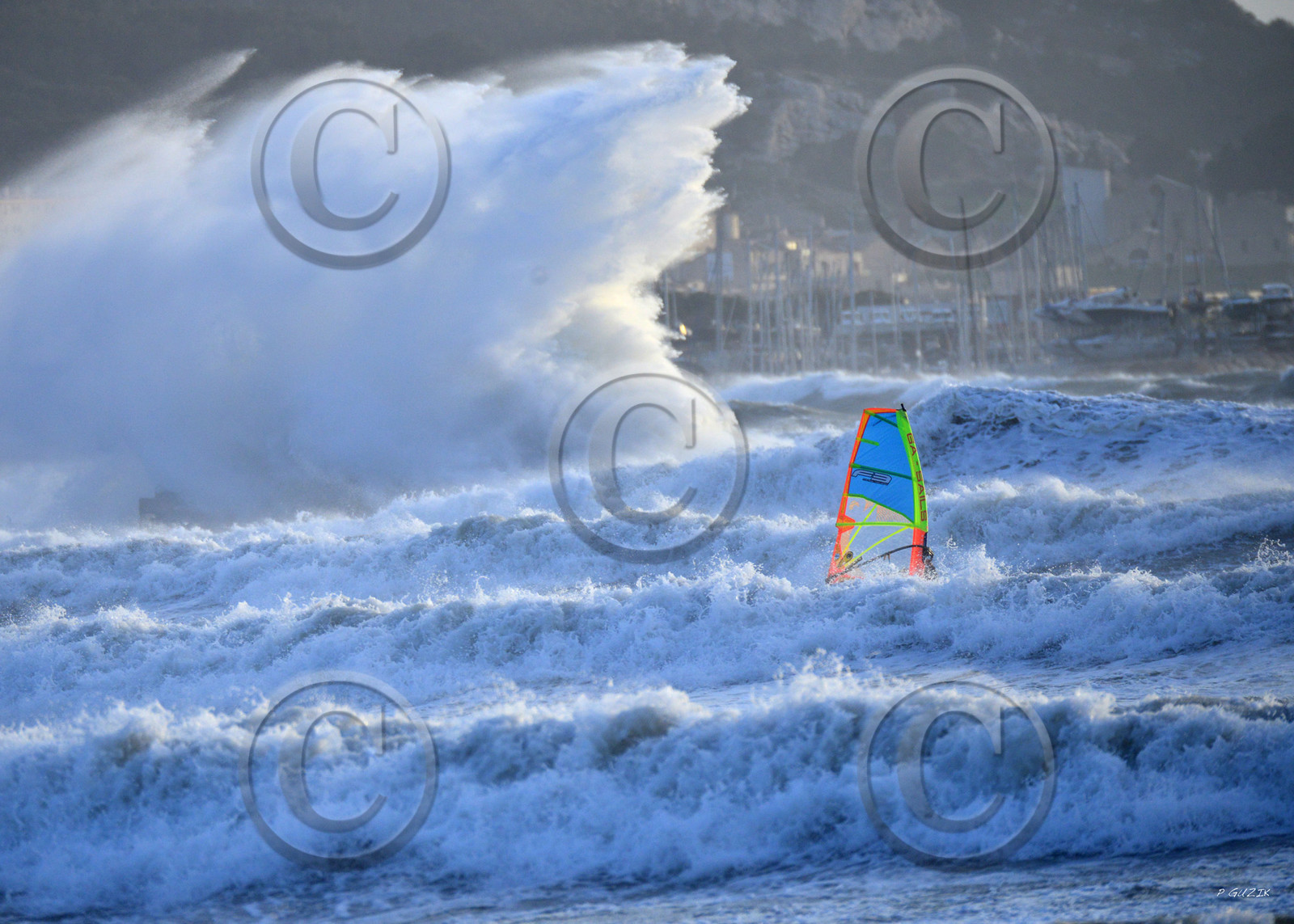 TEMPETE ZEUS MARSEILLE ,PLAGE DU PRADO,WINDSURF, PLANCHE À  VOILE