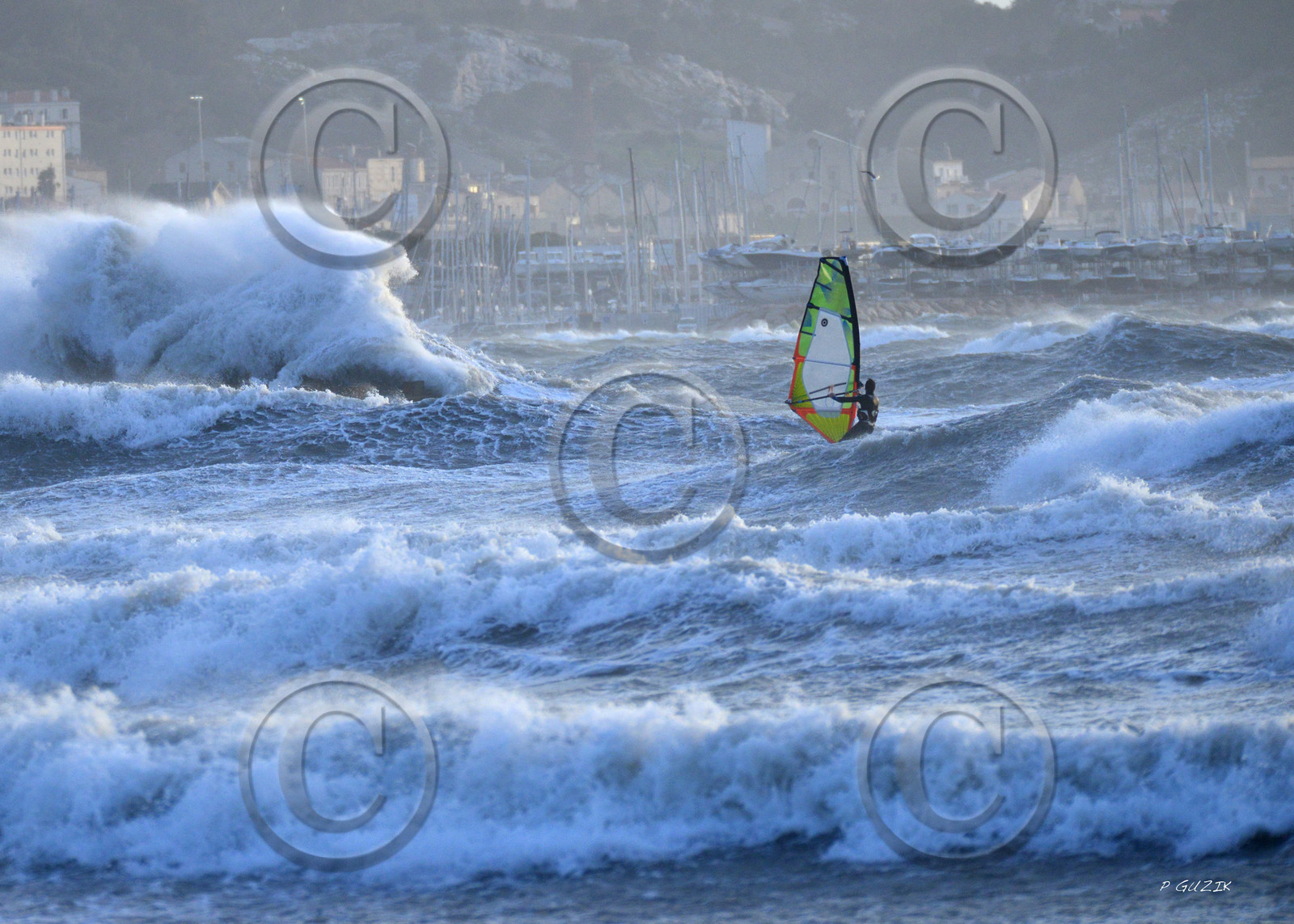 TEMPETE ZEUS MARSEILLE ,PLAGE DU PRADO,WINDSURF, PLANCHE À  VOILE