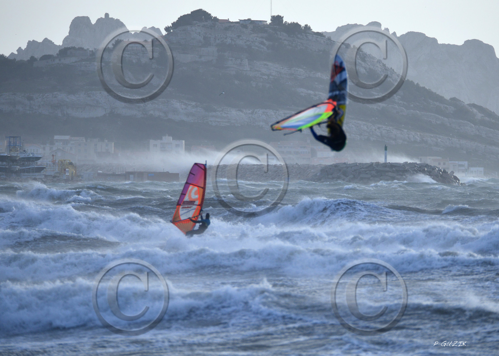 TEMPETE ZEUS MARSEILLE ,PLAGE DU PRADO,WINDSURF, PLANCHE À  VOILE