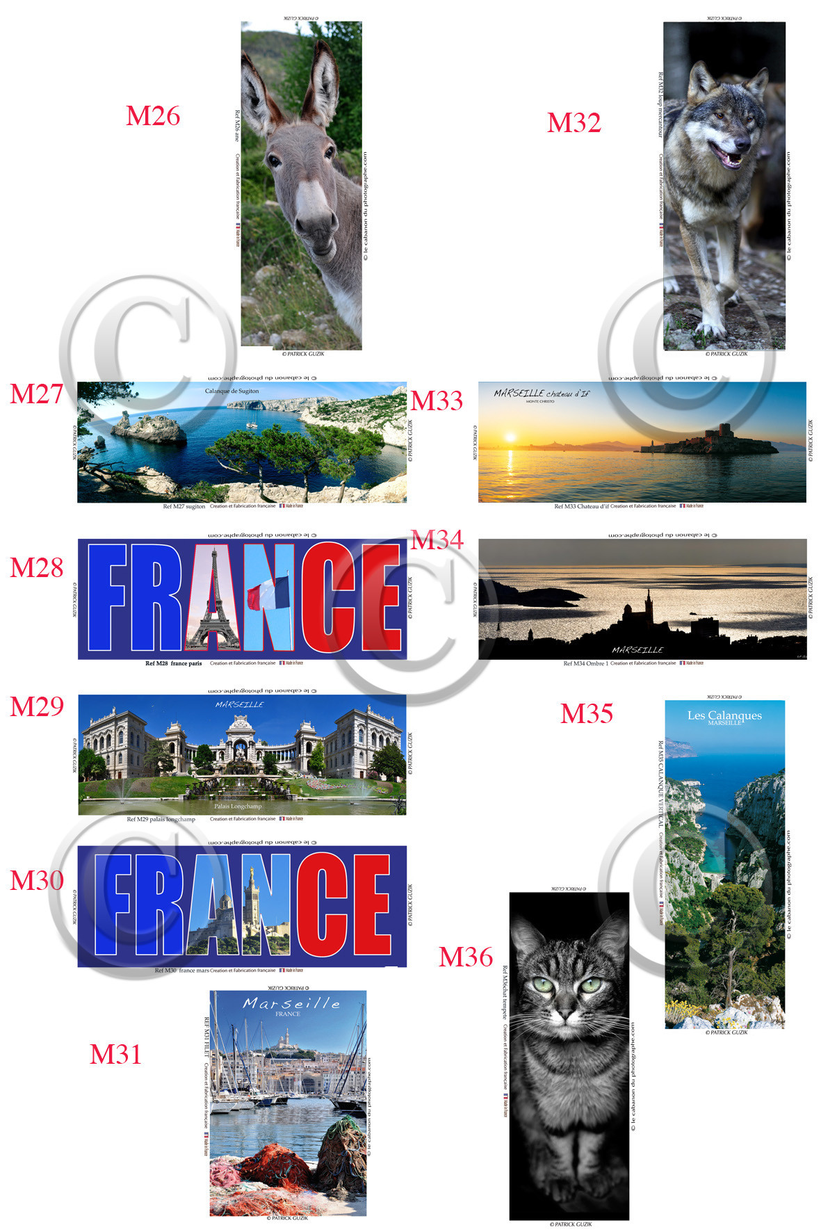 REF  MAGNET  Marseille Calanques PLANCHE 3